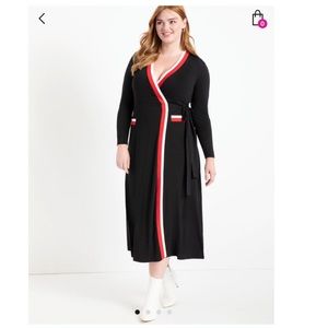 Eloquii Maxi Wrap Dress with Contrast Tipping